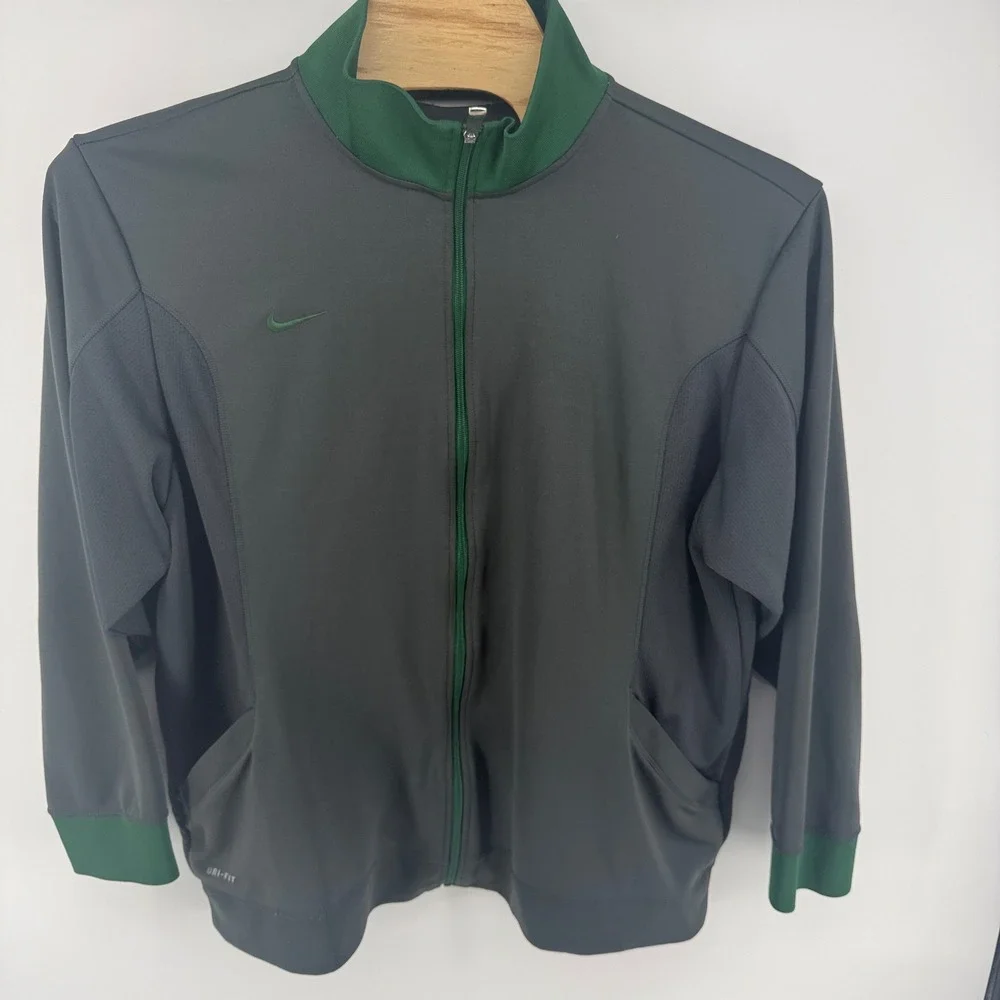 Nike Mens Dri-FIT Full Zip Track Jacket Dark Grey Green 473538-215 XXL - Picture 2 of 9